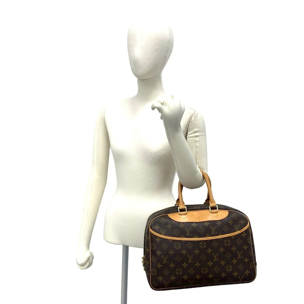 LOUIS VUITTON Authentic Vintage Brown Monogram Leather Deauville Boston Bag - Picture 2 of 10